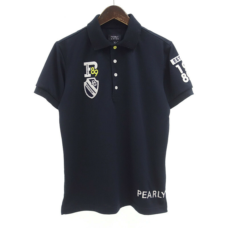 【特別価格】PEARLY GATES GOLF ゴルフ 半袖 ワッペン ポロシャツ Tシャツ ネイビー メンズ4