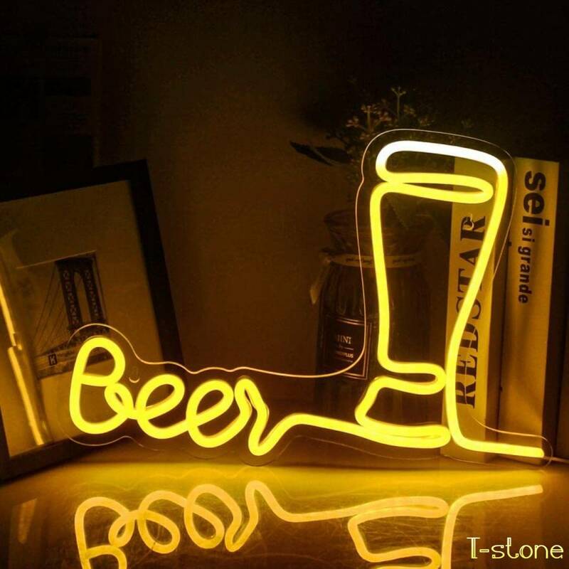 ネオンサイン Beer LED看板 ユニークデザイン お洒落 鮮やか ルームデコレーション イベント装飾 BAR インテリア 存在感抜群 雰囲気作り