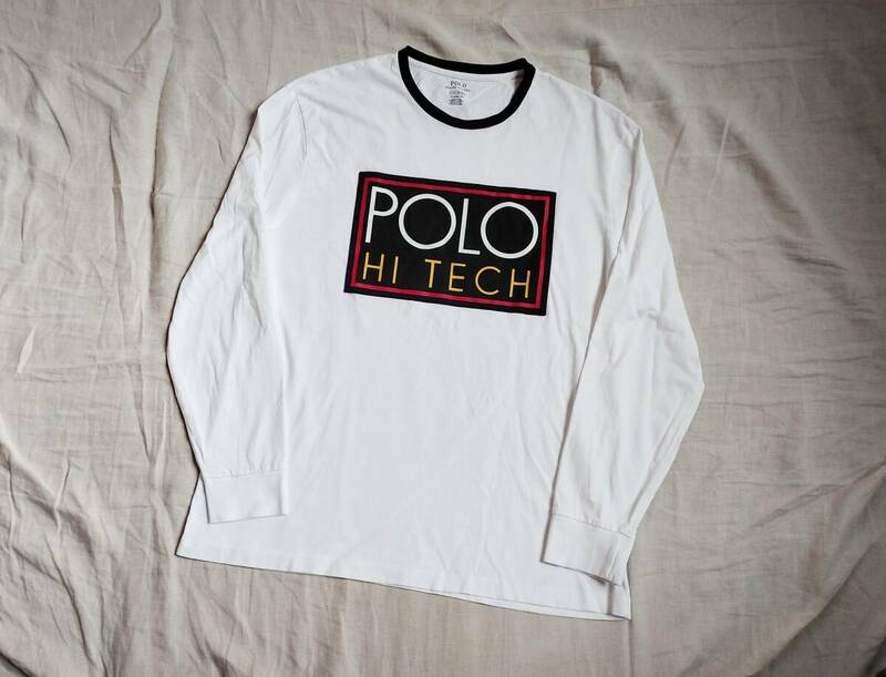 POLO RALPH LAUREN ポロ ラルフローレン 長袖 ハイテック Tシャツ HI TECH LOGO GRAPHIC LONG-SLEEVE T-SHIRT ロンT 白 ホワイト L△2