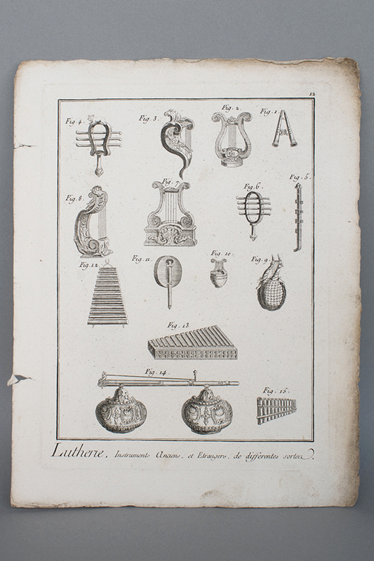 《フランスアンティーク》18世紀 楽器の版画⑦