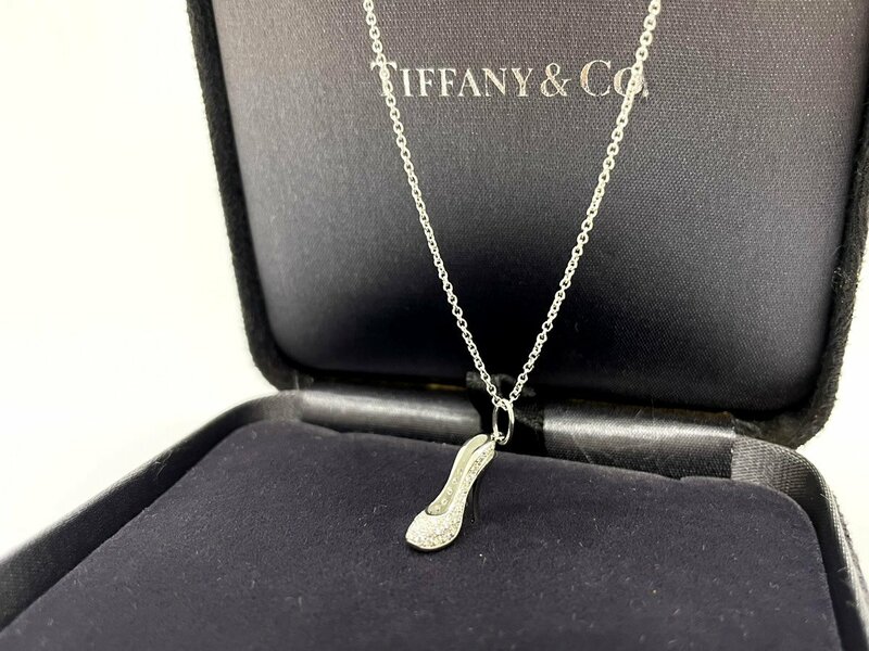 ◆◆【Tiffany&Co】ティファニー Pt950 プラチナ ダイヤモンド ハイヒール ピンヒール トップ チャーム ネックレス 40cm 希少 レア oi ◆◆