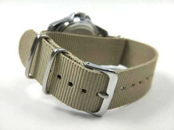 ナイロン製ミリタリーストラップ natoタイプ 布ベルト 腕時計 ベージュ 22mm