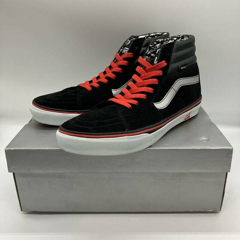 【28.5cm】 VANS STUSSY SK8-HI BLACK バンズ ステューシー スケート ハイ ブラック (V38CL-STUSSY) F372