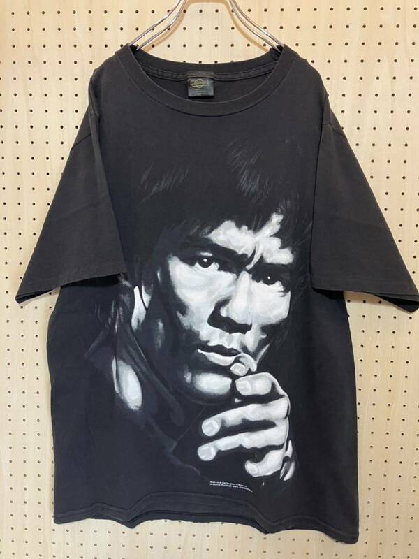 【L】1990's Bruce Lee Game of Death movie tee black 90年代 ブルースリー 死亡遊戯 映画 ムービー Tシャツ ブラック F284