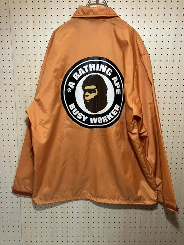 A BATHING APE nylon coach jacket orange ア ベイシング エイプ ナイロン コーチ ジャケット オレンジ F311