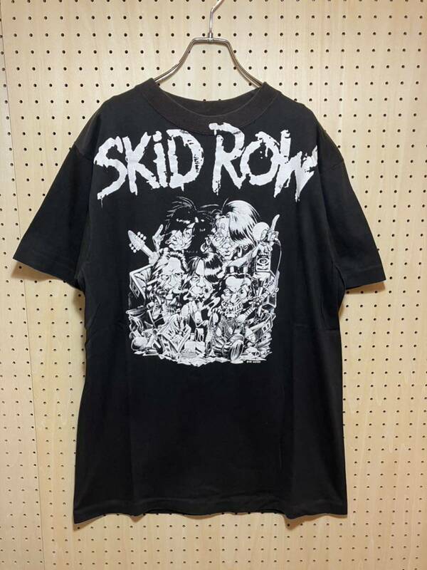 【L】 90's VINTAGE SKiD ROW Japan Tour rock Tee black 90年代 ビンテージ スキッド ロウ ジャパン ツアー ロック Tシャツ ブラック F381