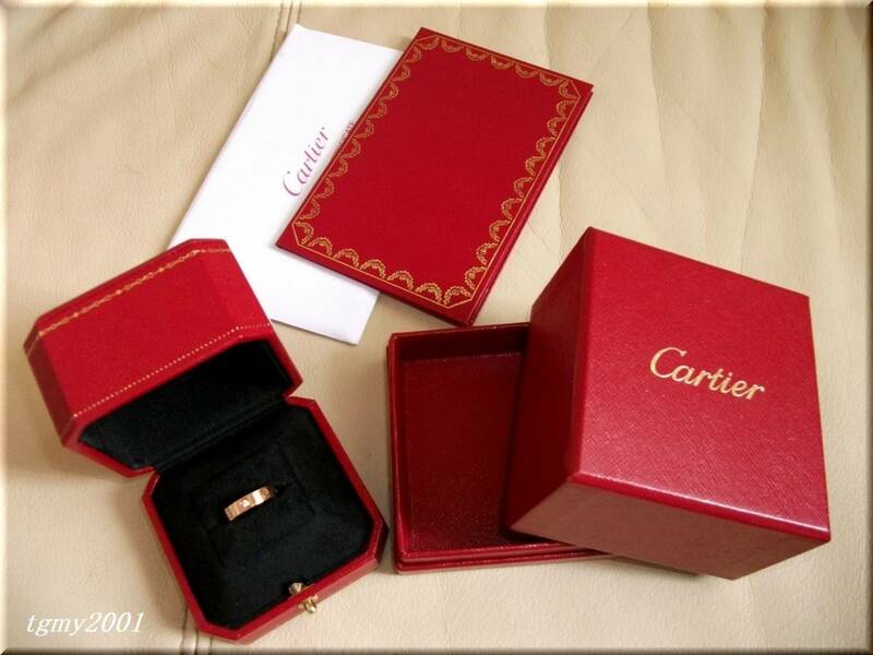 Cartier カルティエ ミニラブリング　PG　1Pダイヤ　ラブウェディングリング＃47　美品