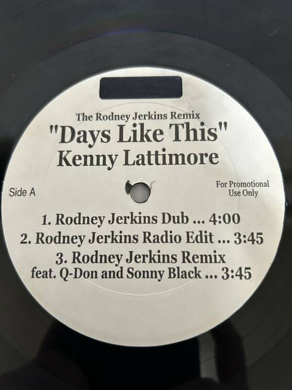 ◎S567◎LP レコード Kenny Lattimore/Days Like This (The Rodney Jerkins Remix)/US盤 For Promo Use Only