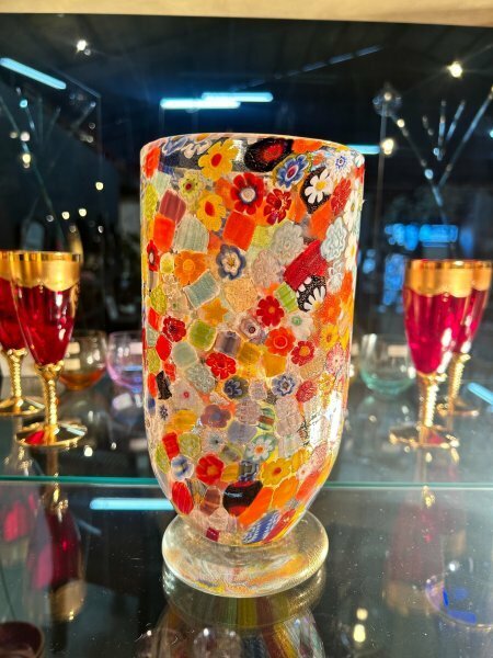 【ecorio/エコリオ】イタリア製 Made Murano Glass ムラノガラス製 ベネチアンガラス 現代風 花瓶