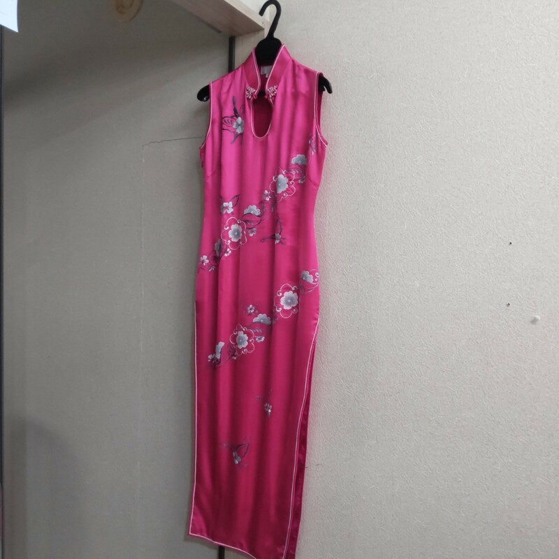 ■n139【チャイナドレス　クリーニング済】サイズ不明　レディース　ドレス　パーティー 刺繍