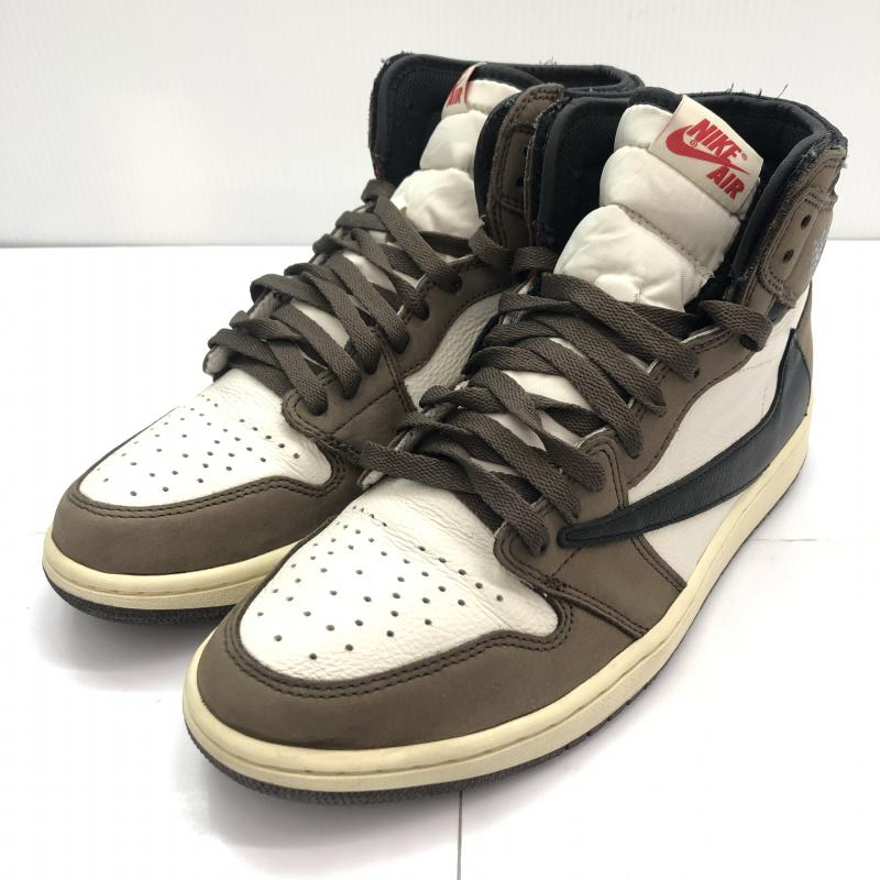 【中古】Travis Scott×Nike Air Jordan 1 Retro High OGSail/DarkMocha サイズ28cm CD4487 100[240091346895]