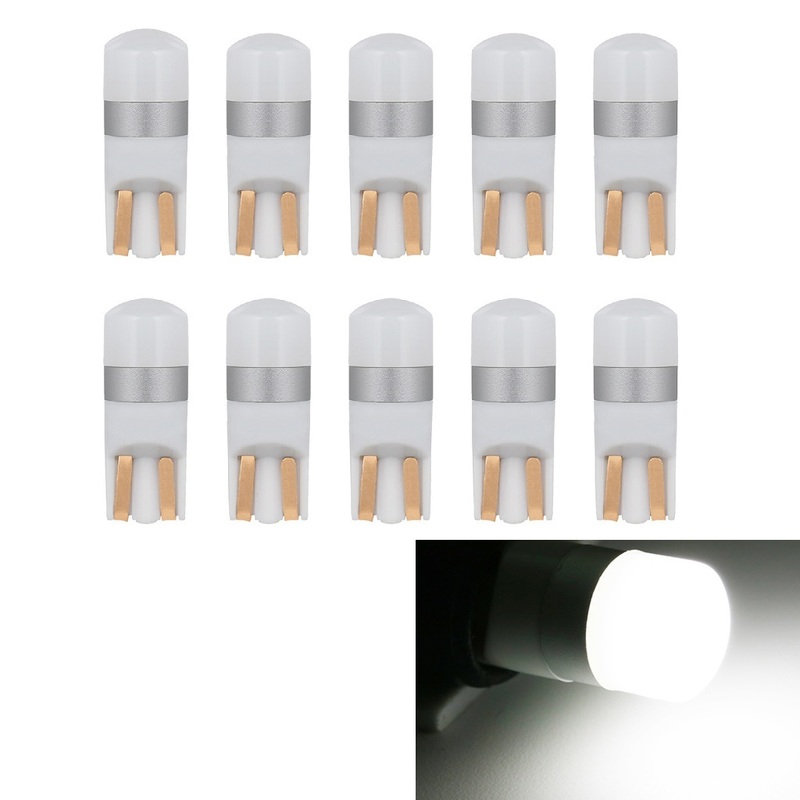 [10個セット] 純白 T10 LED バルブ 拡散レンズ 6000K 上品 白色 ホワイト ウェッジ球 【送料無料】
