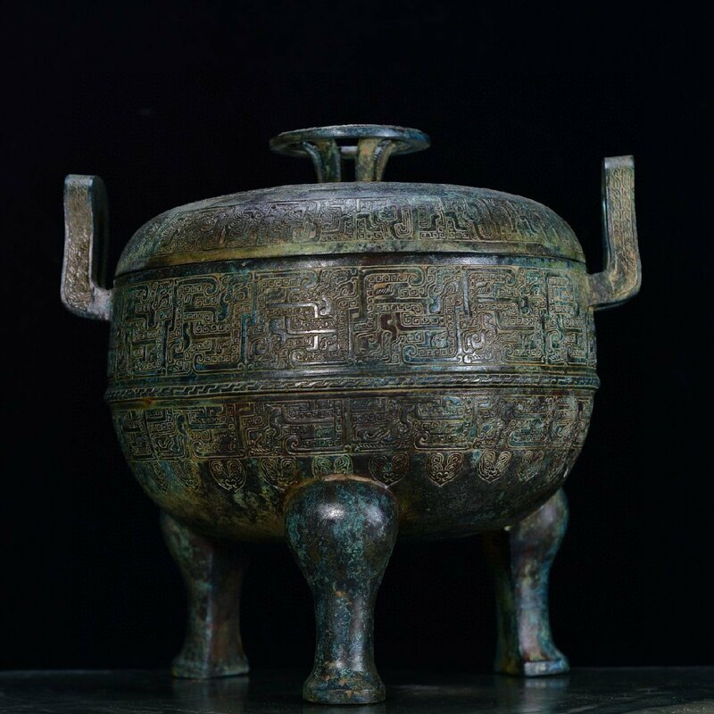 ◆古寳堂◆漢時期 青銅製 三足鼎 置物 賞物 極細工 古置物 古擺件 中国古美術 時代物 古董品