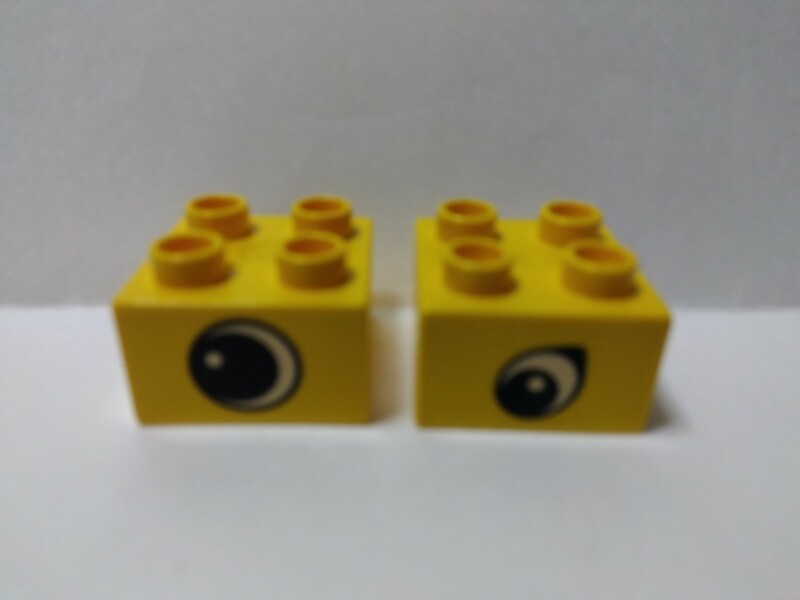 レゴデュプロ 2×2 プリントブロック　目　目玉　2種　2個セット　黄色