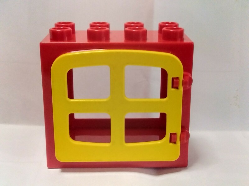 レゴデュプロ 窓 出入口 2×4 赤×黄色 ハウス　パーツ 特殊ブロック 