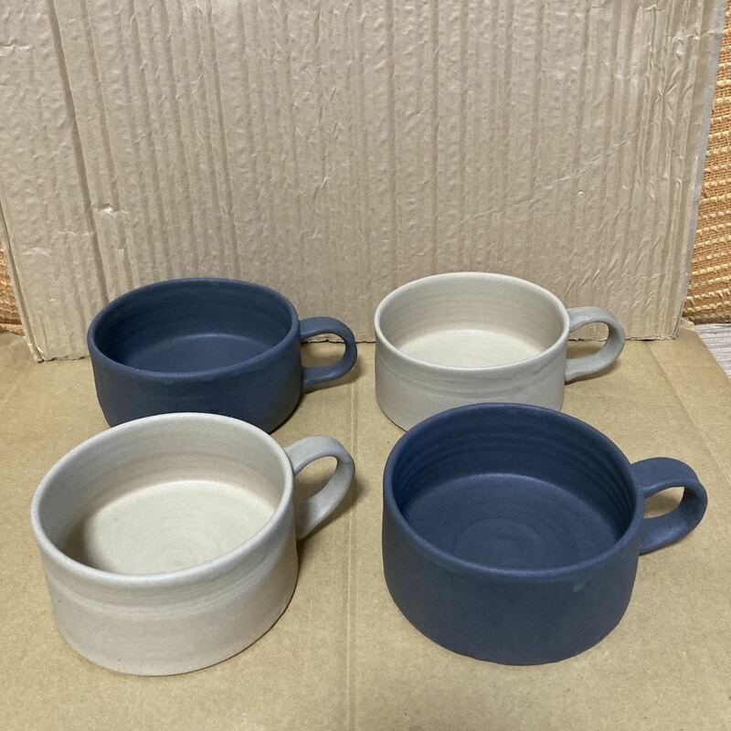 京都　作家さん　食器　スープカップ　４個　新品　カップ　作家