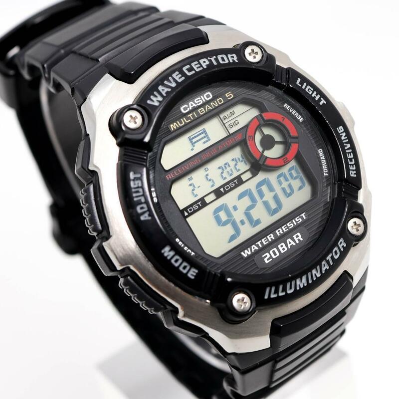 《人気》CASIO 腕時計 ブラック デジタル ラバー メンズ b