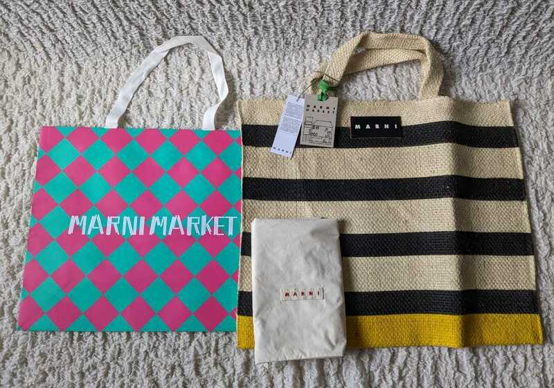 MARNI MARKET マルニ マーケット●カナパバッグ ボーダー ラージ●新品未使用