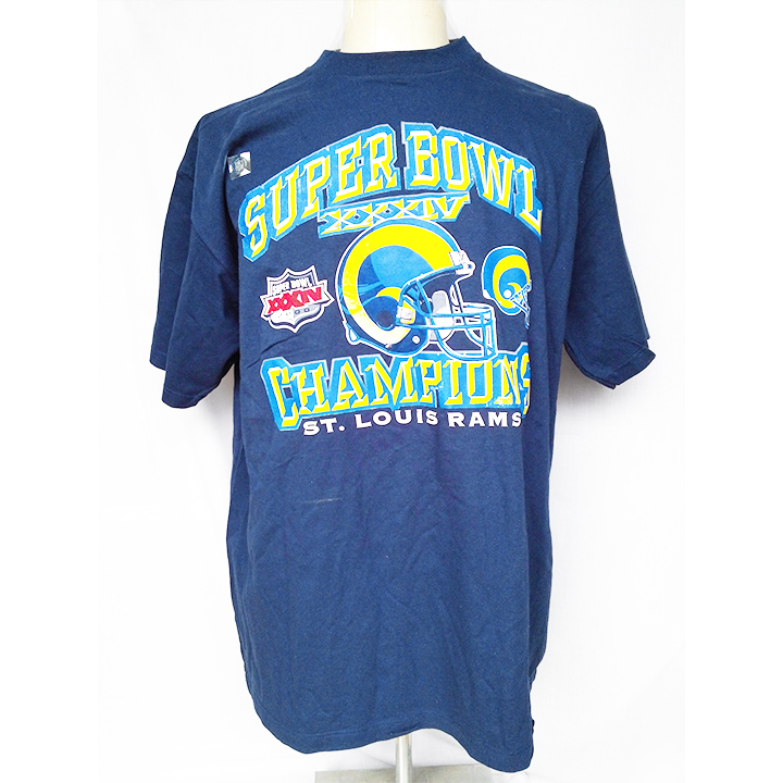 NFL スーパーボウル Super Bowl XXXIV ST. LOUIS RAMS セントルイス ラムズ 2000 Tシャツ 半袖Tシャツ L　1297