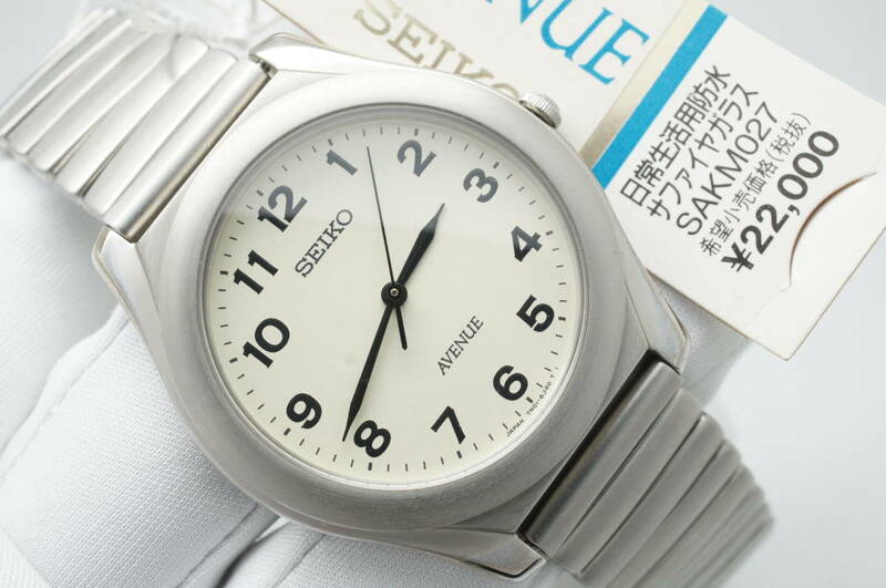 B83●作動良好 未使用デッドストック SEIKO セイコー Avenue 7N01-6G60 1993年製 純正ベルト メンズ腕時計 シルバー クォーツ