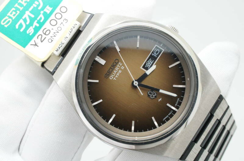 B89●作動良好 デッドストック SEIKO セイコー TYPE ll タイプ2 1976年製 ブラウン文字盤 4623-6003 純正ベルト メンズ腕時計 クォーツ