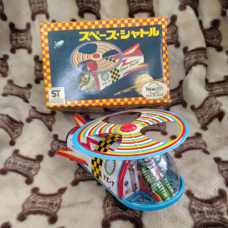 ブリキ　スペースシャトル　昭和レトロ　ビンテージ　当時物　おもちゃ　NEMOTO 箱付き　美品　レア　約１７センチ