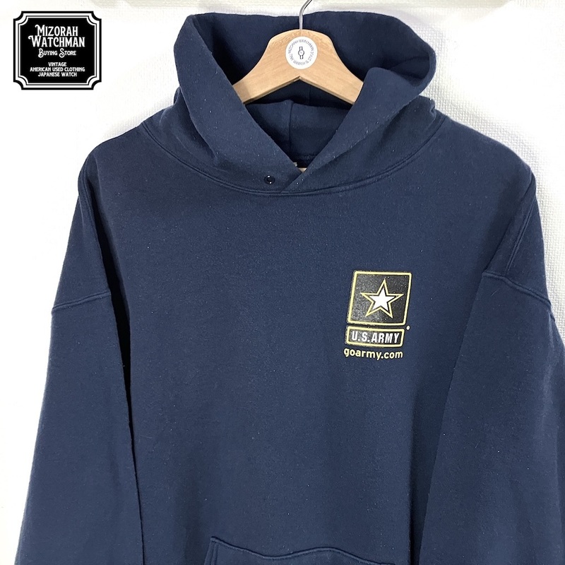 ★ 希少アメリカ製 MADE IN USA goarmy.com U.S.ARMY パーカー ネイビー X-LARGE