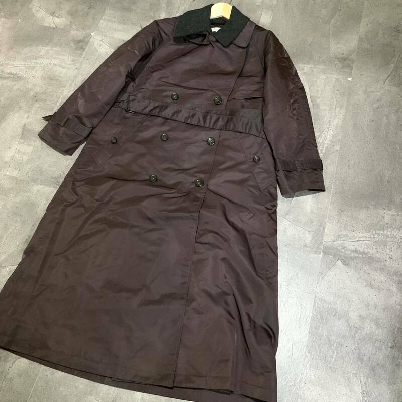 M ▼ 洗練されたデザイン!! '着心地抜群' Calvin Klein カルバンクライン ライナー付き ナイロン トレンチコート size:9 アウター PURPLE