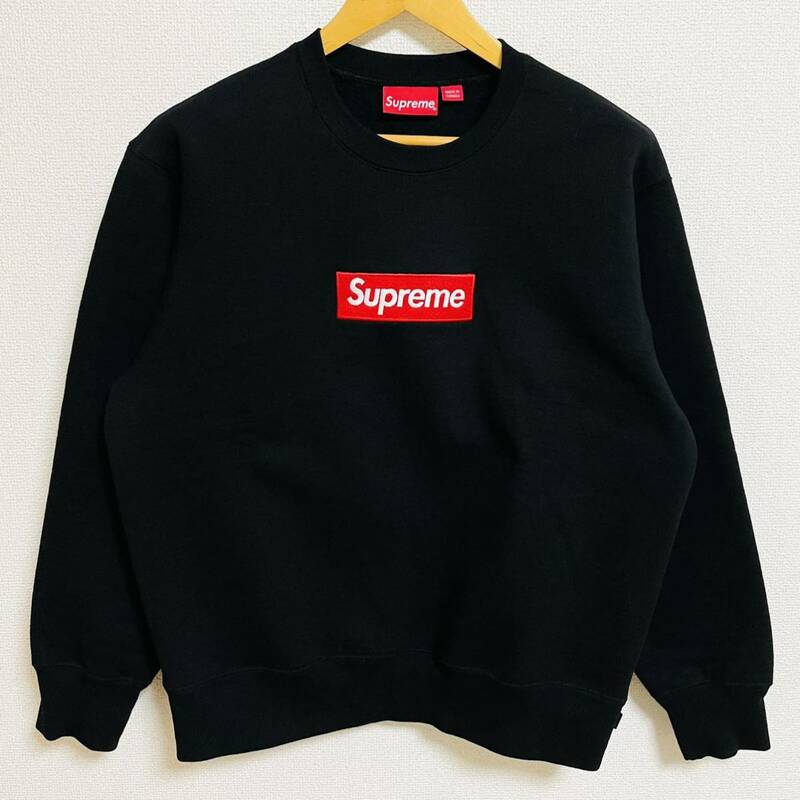 ほぼ新品 Supreme Box Logo Crewneck Black Red S 22aw 2022年 ブラック レッド ボックスロゴ クルーネック トレーナー スウェットシャツ