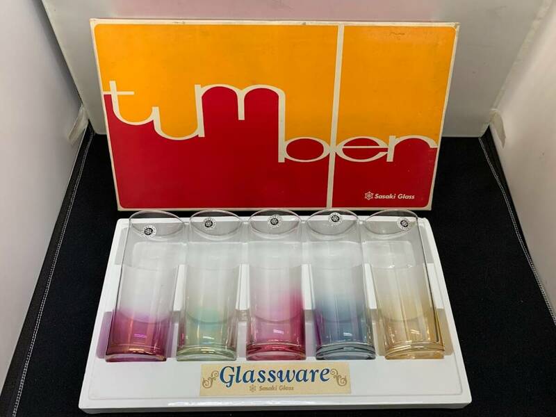 未使用 保管品 Sasaki Glass ササキガラス GLASSWARE グラス タンブラー 6個 セット ST82 昭和 レトロ