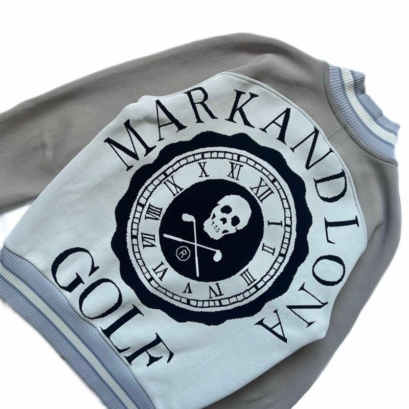 【送料無料】MARK&LONA マークアンドロナ　ニット　ジャケット　ドクロ メンズ　44 ゴルフ　ジップ　スカル　近年モデル