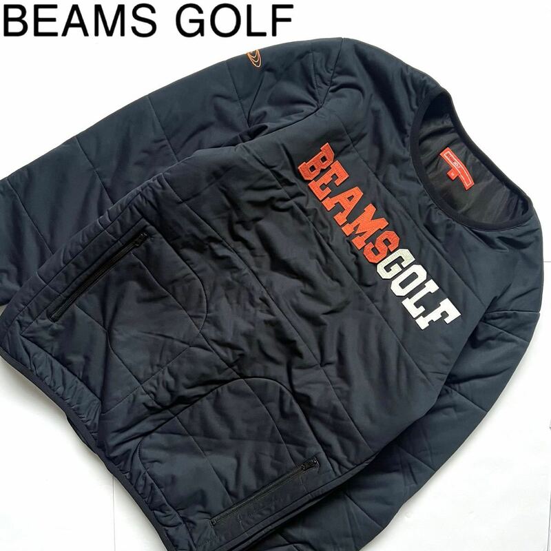 【送料無料】BEAMS GOLF ビームスゴルフ　中綿入り　スニード　ブルゾン　メンズ　ロゴ　M エンボス　防寒　防寒　蓄熱