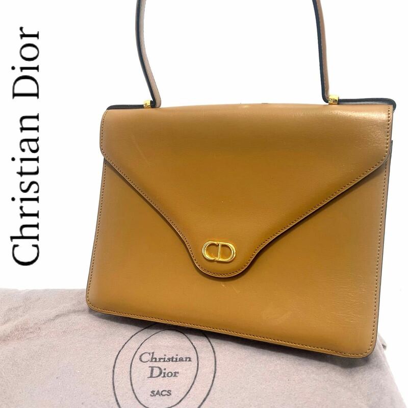 【送料無料】Christian Dior クリスチャンディオール　CD金具　ハンドバッグ　カバン　鞄　本革　レザー　レディース　金具