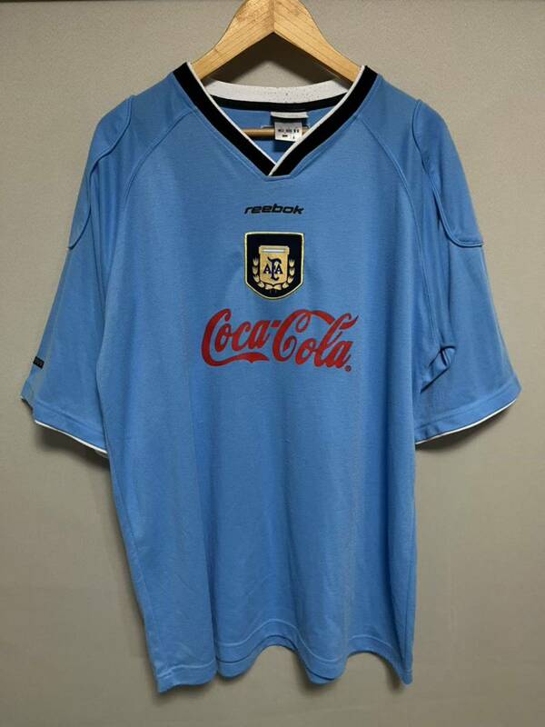 Reebok　リーボック　アルゼンチン　半袖　Tシャツ　スポンサー　コカ・コーラ　トレーニングシャツ　サイズXL