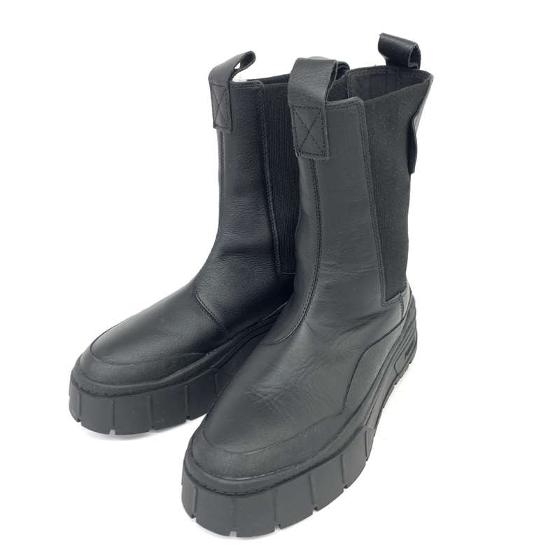 ◆PUMA プーマ メイズスタックチェルシーブーツ 24.0◆ ブラック サイドゴア 厚底 レディース 靴 シューズ ブーティー boots