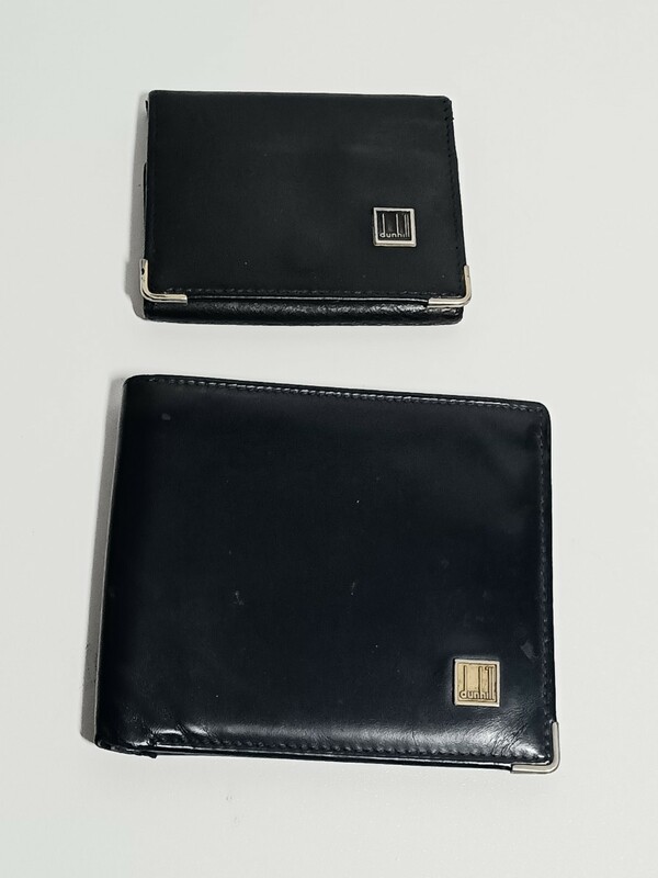 ダンヒル dunhill レザー　二つ折り財布　と小銭入れケース　２点 ブラック