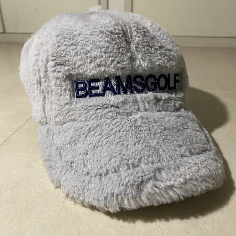 BEAMS GOLF ビームスゴルフ キャップ モコモコ フェイクファー グレー系