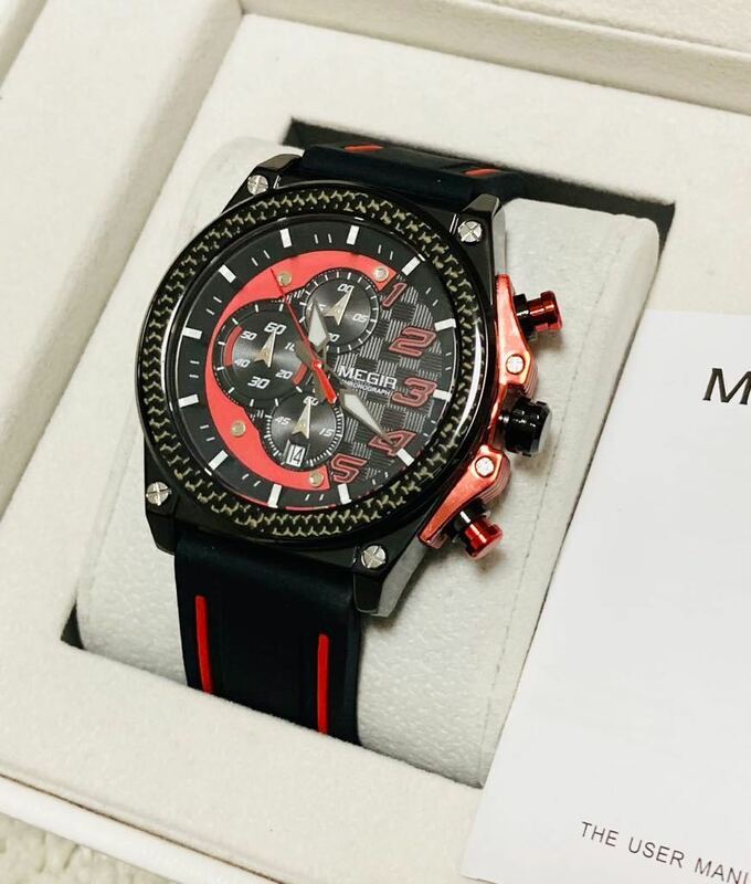 　大特価セール　レーシングモデル　MEGIR腕時計　オマージュ　スーツ　防水腕時計　ダイバーズ　ステンレス　ステンレス　サーフィン2435k