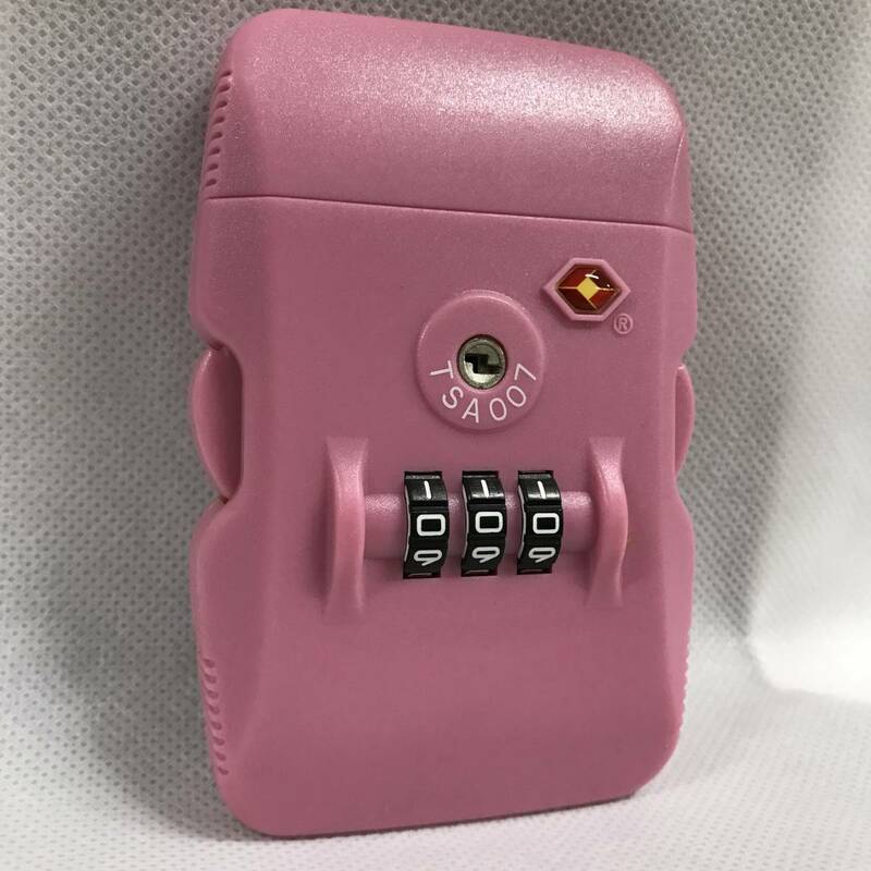 『新品・未使用品』TSAロック対応バックル　スーツケース用ベルト　6個セット　ダイヤルロック　ベルト組み合わせ自由　ピンク　桃色