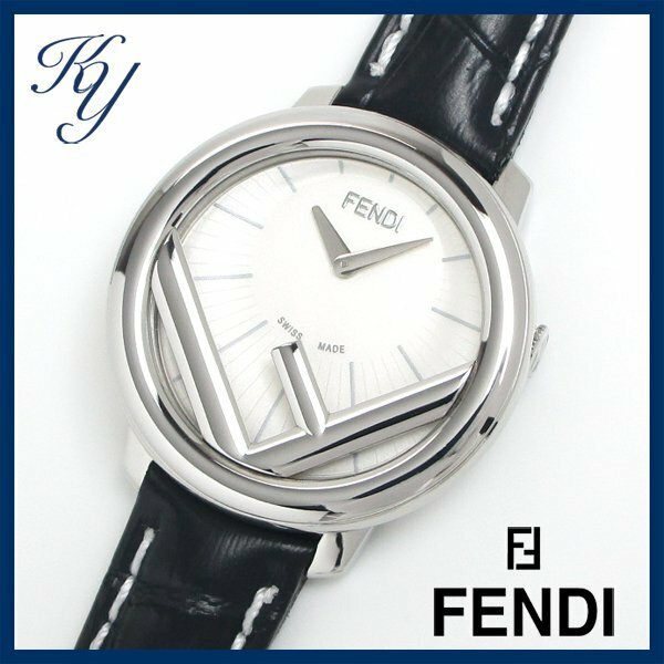 送料無料 3ヶ月保証付き 磨き済み 美品 本物 人気 FENDI フェンディ ラナウェイ 革ベルト レディース 時計