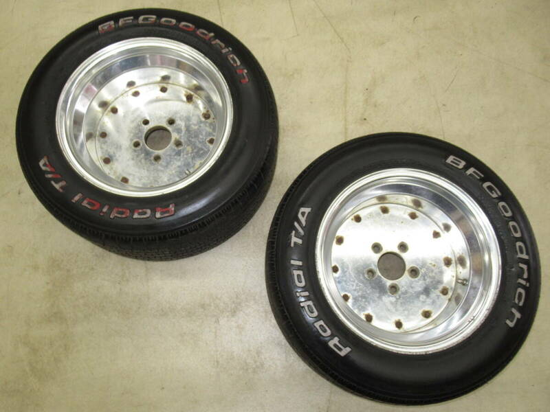 当時物！超深リム！SPEEDSTAR MK-1(マークⅠ) タイプB 10J-15 off-(マイナス)27 pcd114.3/5H P265/50R15 タイヤ付き2本 スピードスター SSR