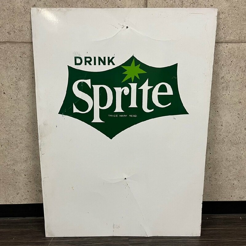 DRINK Sprite スプライト TRADE MARK REDG ホーロー看板 約71cm×51.5cm 店舗 店頭 販促 レトロ　021403w/T18（130）