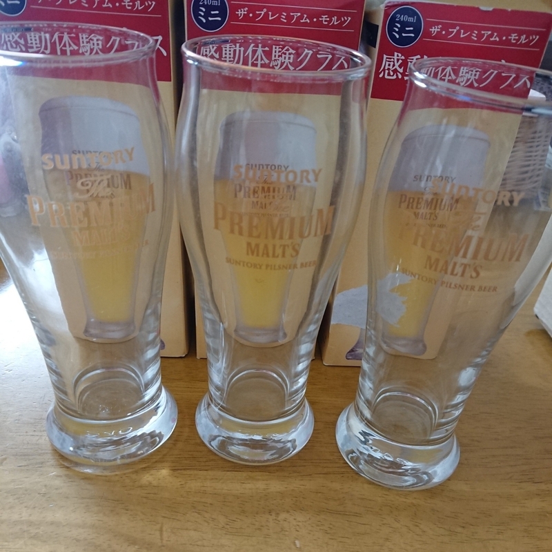 プレミアムモルツ☆感動体験グラス3個セット☆日本製☆非売品レア未使用☆ビールグラスコップ