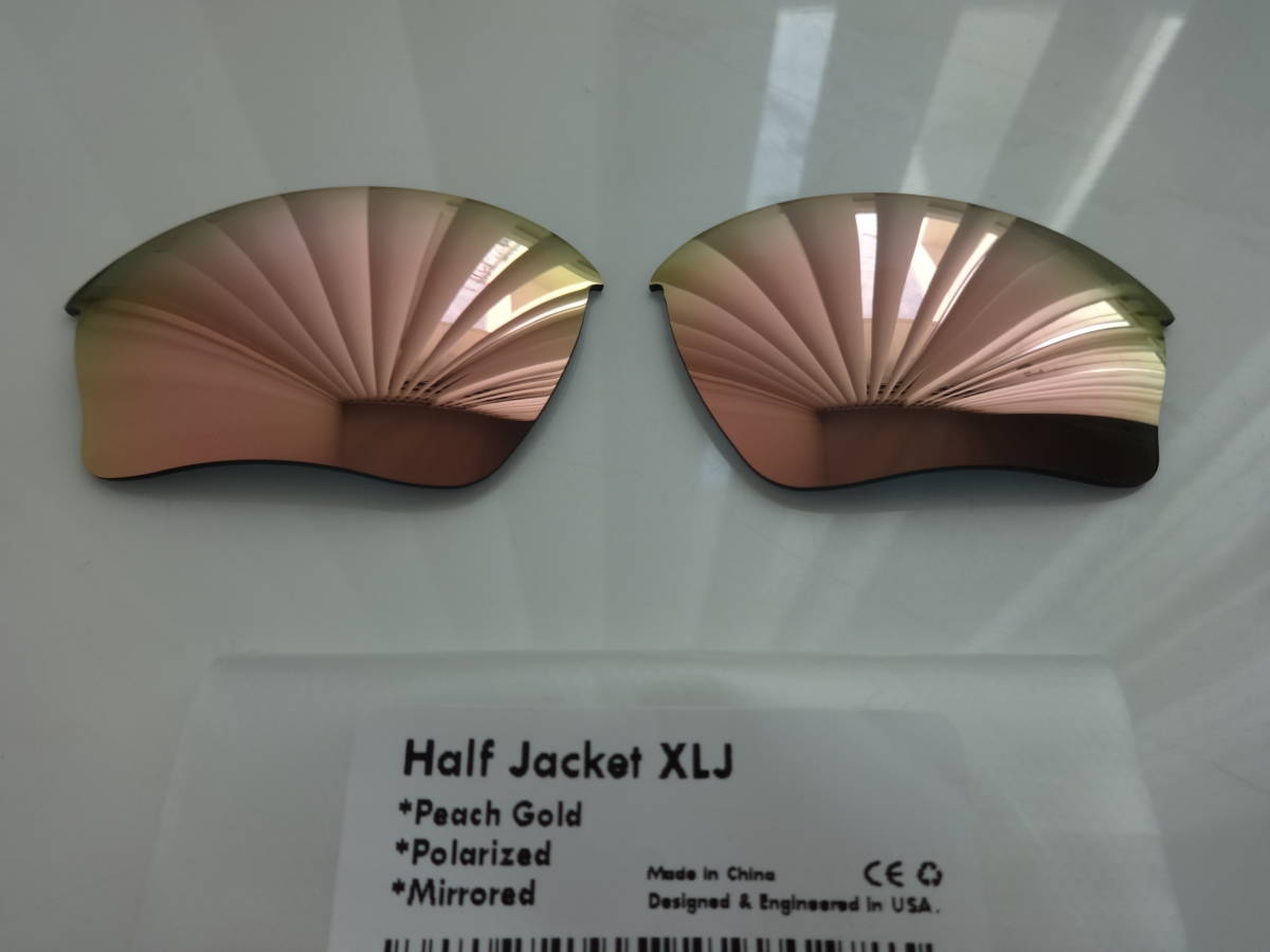 処分価格！★ハーフジャケット1.0　XLJ用 カスタム偏光レンズ PEACH GOLD Color Polarized 新品 HALF Jacket　XLJ