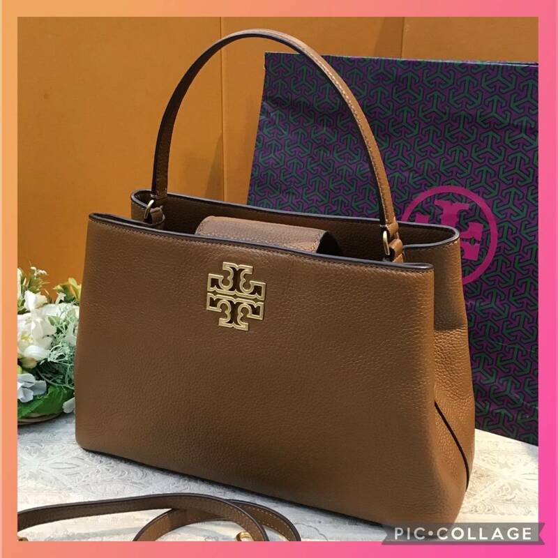 美品！TORY BURCH トリーバーチ　ワンハンドル　レザー　ショルダーバッグ　ブラウン系