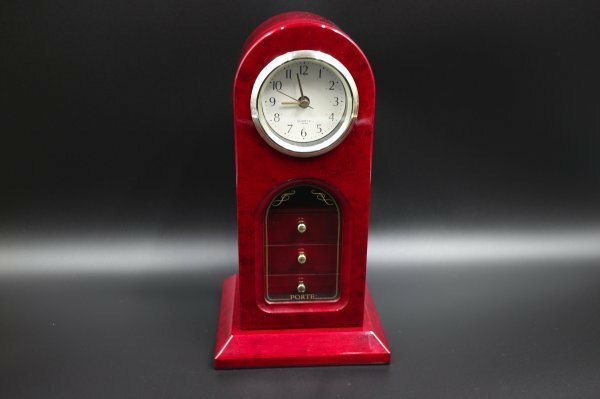 FORTE 時計付きジュエリーボックス　キーケース　置き時計　動作確認済　ステップ式　レトロ　アンティーク