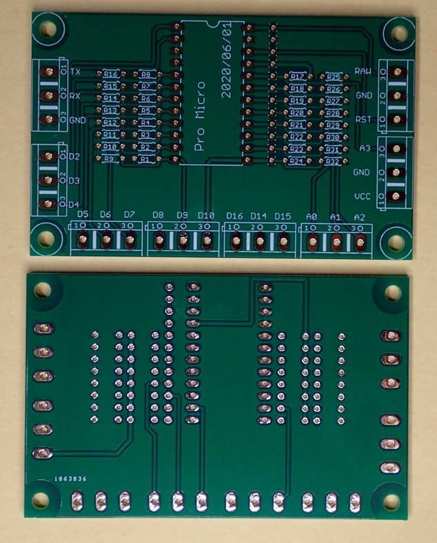 Arduino Leonardo Pro Micro 用プリント基板