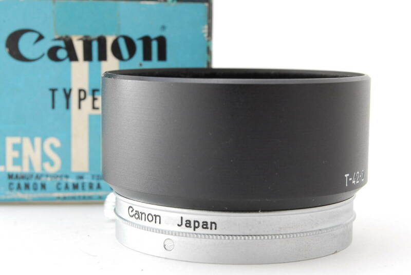 【美品】 Canon Original Metal Lens Hood 42mm T-42-2 for 100mm f/3.5 L39 キヤノン レンズ メタルフード 元箱 #1157