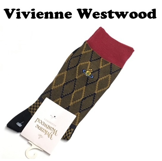 【Vivienne Westwood】(NO.2343）ヴィヴィアンウエストウッド ソックス　靴下　クルー丈　未使用　22.5-24.5cm