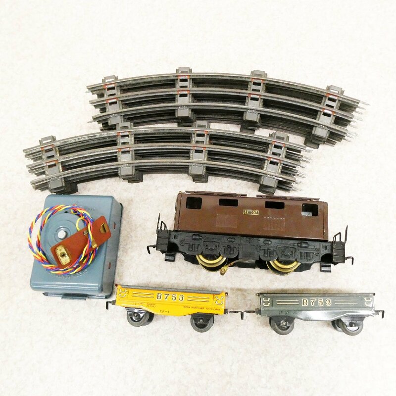 ○希少!Ｏゲージ EF557 電気機関車セット!!鉄道模型 ニッカ 日本科工製 電気機関車 ブリキ おもちゃ 機関車 日本製 ビンテージ